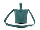 Loewe Green Leather Pebble Mini Crossbody Bucket Bag