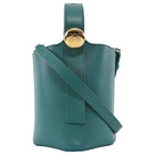 Loewe Green Leather Pebble Mini Crossbody Bucket Bag