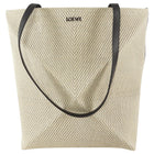 Loewe 2024 Grey Canvas and Black Leather Puzzle Fold Tote Bag