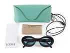 Loewe x Paulas Ibiza Black Oval Acetate Blue Lens Sunglasses