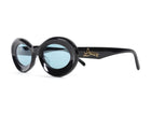 Loewe x Paulas Ibiza Black Oval Acetate Blue Lens Sunglasses
