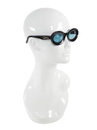 Loewe x Paulas Ibiza Black Oval Acetate Blue Lens Sunglasses