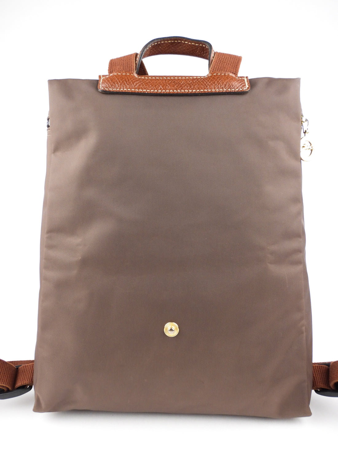 Longchamp Le Pliage Brown Nylon and Leather Backpack