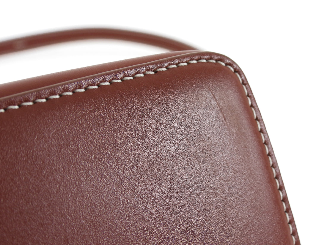 Loro Piana Cognac Brown Extra L27 Calfskin Top Handle Bag