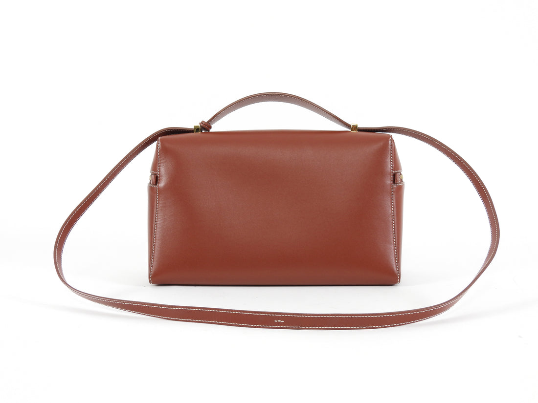 Loro Piana Cognac Brown Extra L27 Calfskin Top Handle Bag
