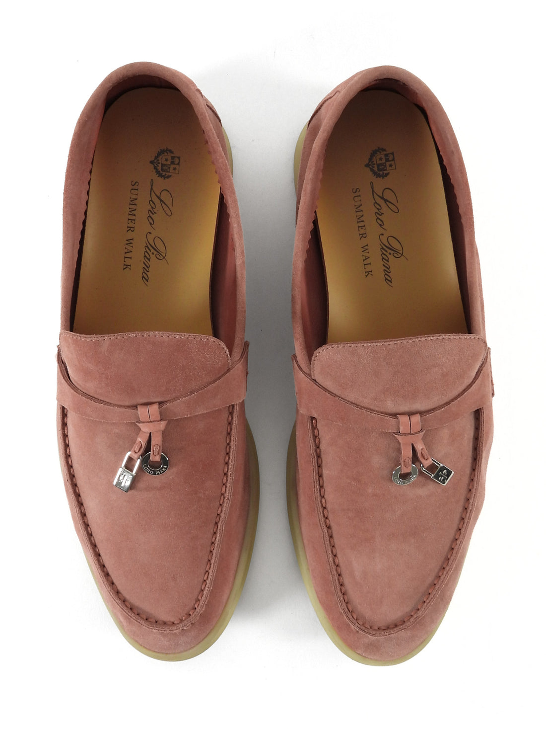 Loro Piana Pink Suede Summer Walk Loafers - 37