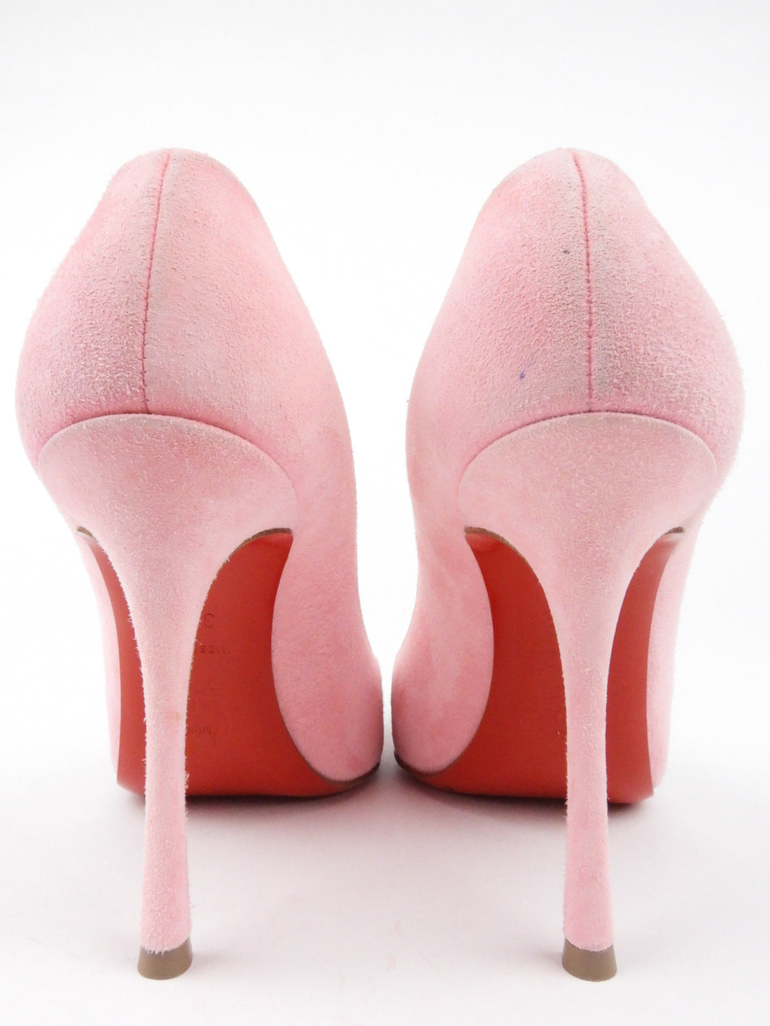 Christian Louboutin Pink Suede Crystal Embellished New Riche Peep Toe Pumps  Size 38 Christian Louboutin