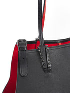 Louboutin Black Red Leather Cabawoualf Pet Carrier Studded Tote Bag