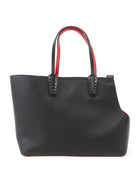 Louboutin Black Red Leather Cabawoualf Pet Carrier Studded Tote Bag