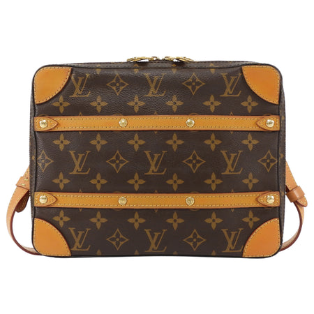 Louis Vuitton Brown Men's 2019 LV Monogram Coated Canvas Soft Trunk Messenger Bag