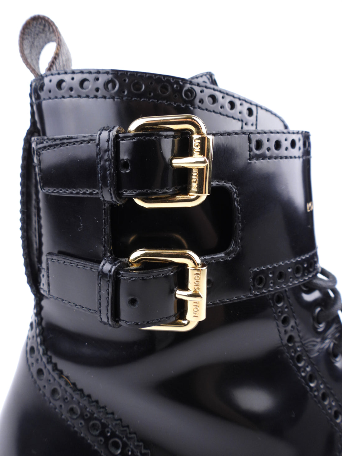 Louis Vuitton Black Glazed Calfskin Midtown Ankle Boot - 36