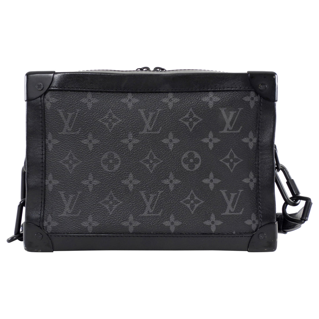 Louis Vuitton Black Grey Monogram Eclipse Coated Canvas Soft Trunk Crossbody Bag