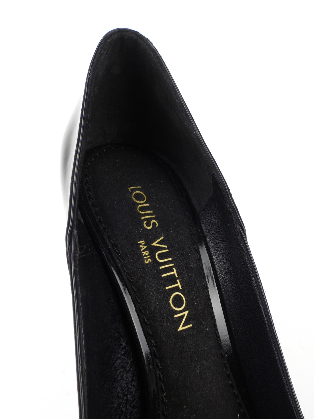 Louis Vuitton Size 38 Black Patent Bow Motif Open Toe Heels 1224lv36 For  Sale at 1stDibs