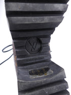 Louis Vuitton Black Suede and Monogram Laureate Platform Desert Combat Boot - 36