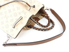 Louis Vuitton Crème Beige and Brown Mahina Perforated Calfskin Leather Girolata Two Way Shoulder Bag
