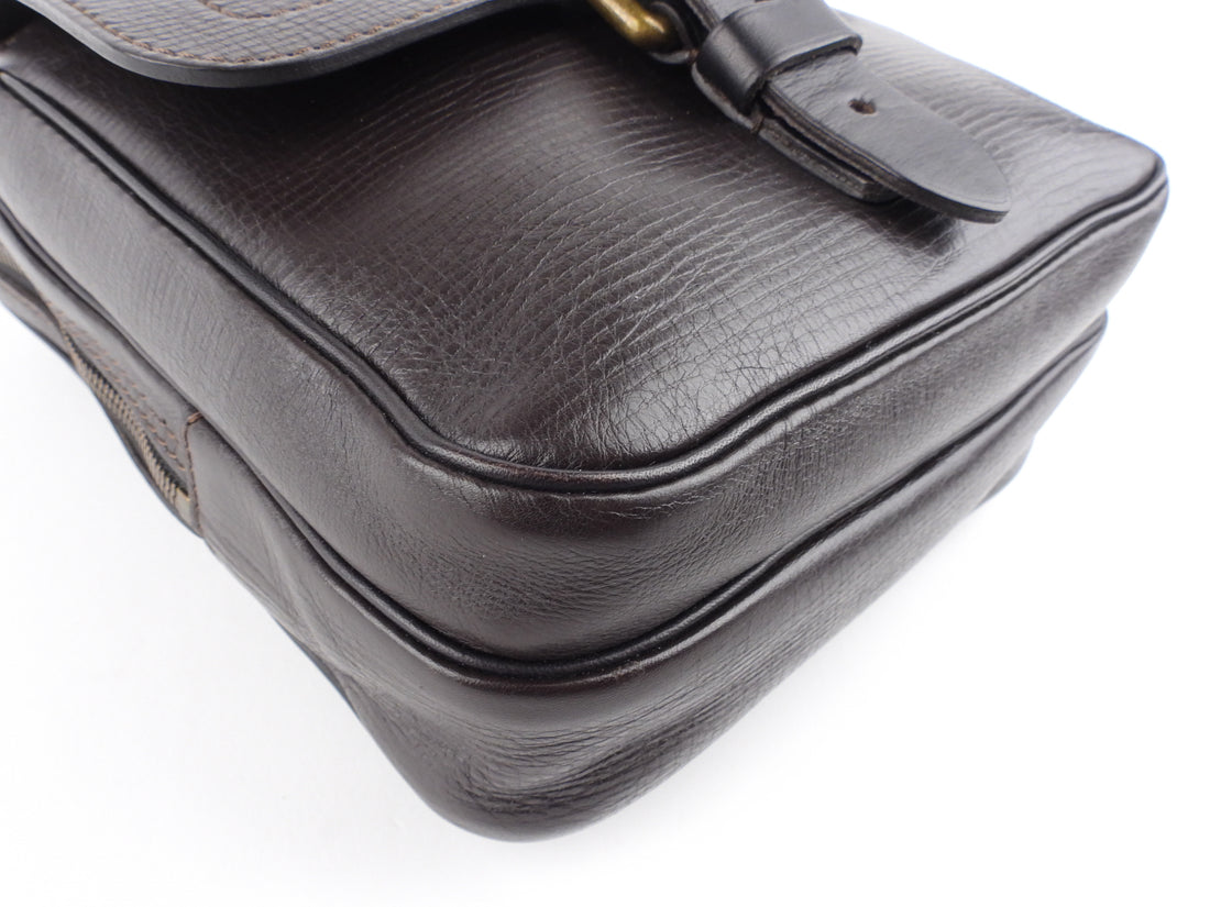 LOUIS VUITTON Utah Leather Brown Sac Plat Messenger bag Shoulder Bag #2  Rise-on