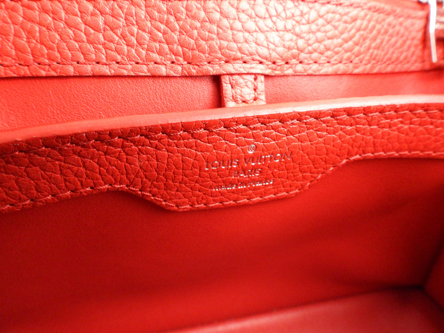 Louis Vuitton Taurillon Capucines BB Mint and Burgundy – Vintage by Misty