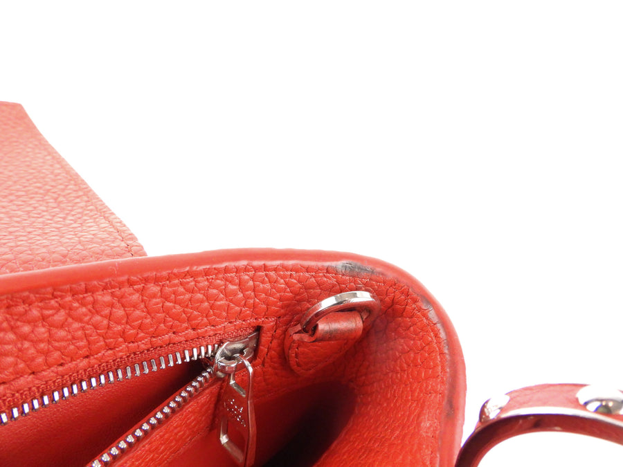 LOUIS VUITTON Taurillon Capucines BB Scarlet Red 1211956
