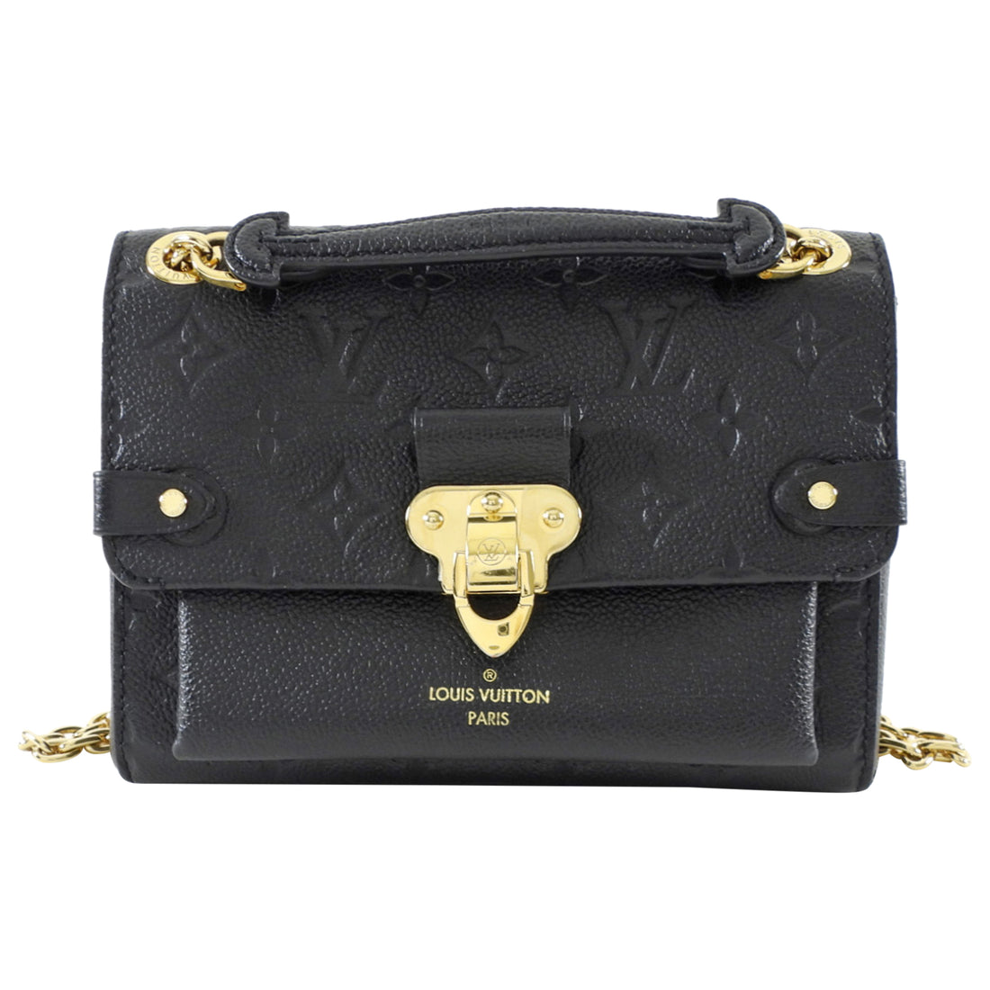 Louis Vuitton Small Vavin Black Empreinte Monogram Leather Wallet on Chain