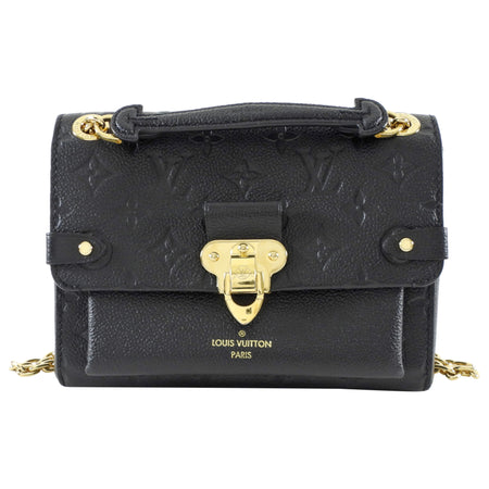 Louis Vuitton Small Vavin Black Empreinte Monogram Leather Wallet on Chain