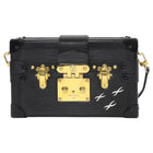 Louis Vuitton Black Epi Leather Petite Malle Trunk Box Bag