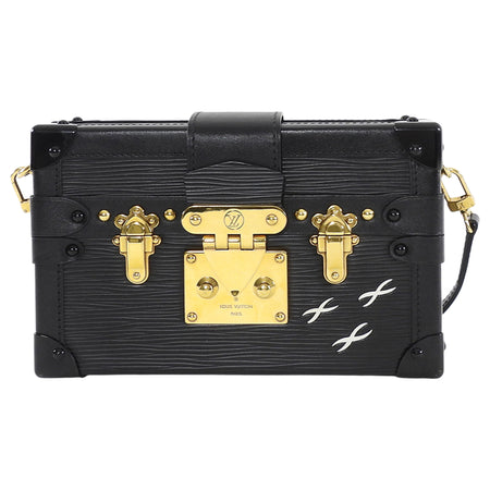 Louis Vuitton Black Epi Leather Petite Malle Trunk Box Bag