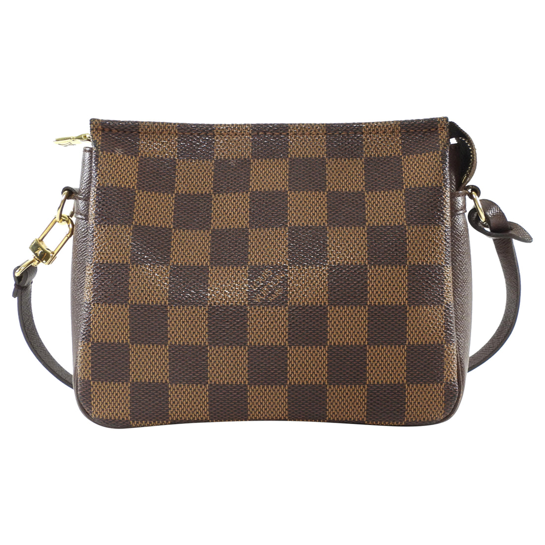 Louis Vuitton Vintage 2002 Mini Trousse Pochette Brown Damier Ebene Coated Canvas Pouch on Strap