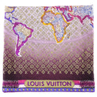 Louis Vuitton Purple Monogram Silk Map Print 90cm Scarf