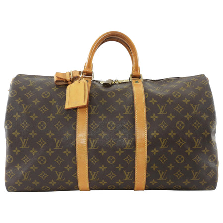 Louis Vuitton Vintage 1993 Keepall 50 Brown Monogram Coated Canvas Duffle Bag
