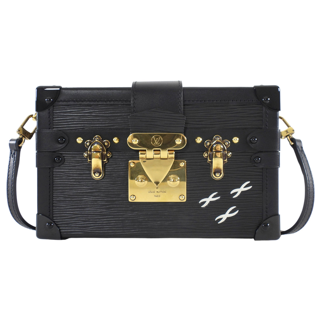 Louis Vuitton Black Epi Leather Petite Malle Bag