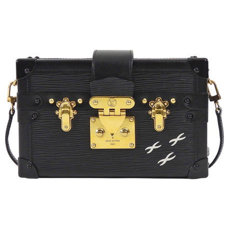 Louis Vuitton Black Louis Vuitton Black Epi Leather Petite Malle Trunk Box Bag