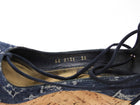 Louis Vuitton Blue LV Monogram Denim Cork Wedge Peep Toe Wedges - 36