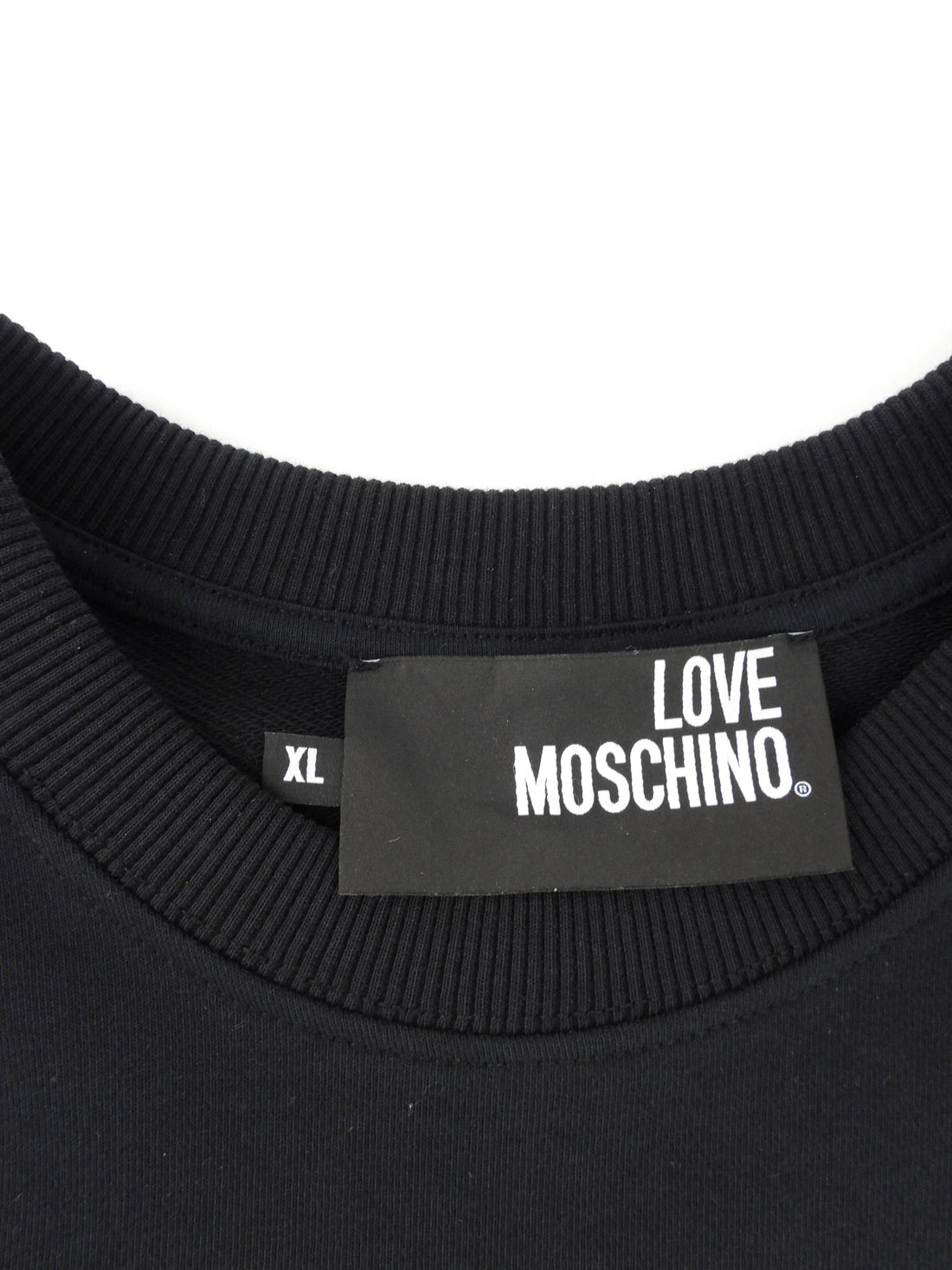 Love Moschino Black and White Peace Sign Jersey Crewneck