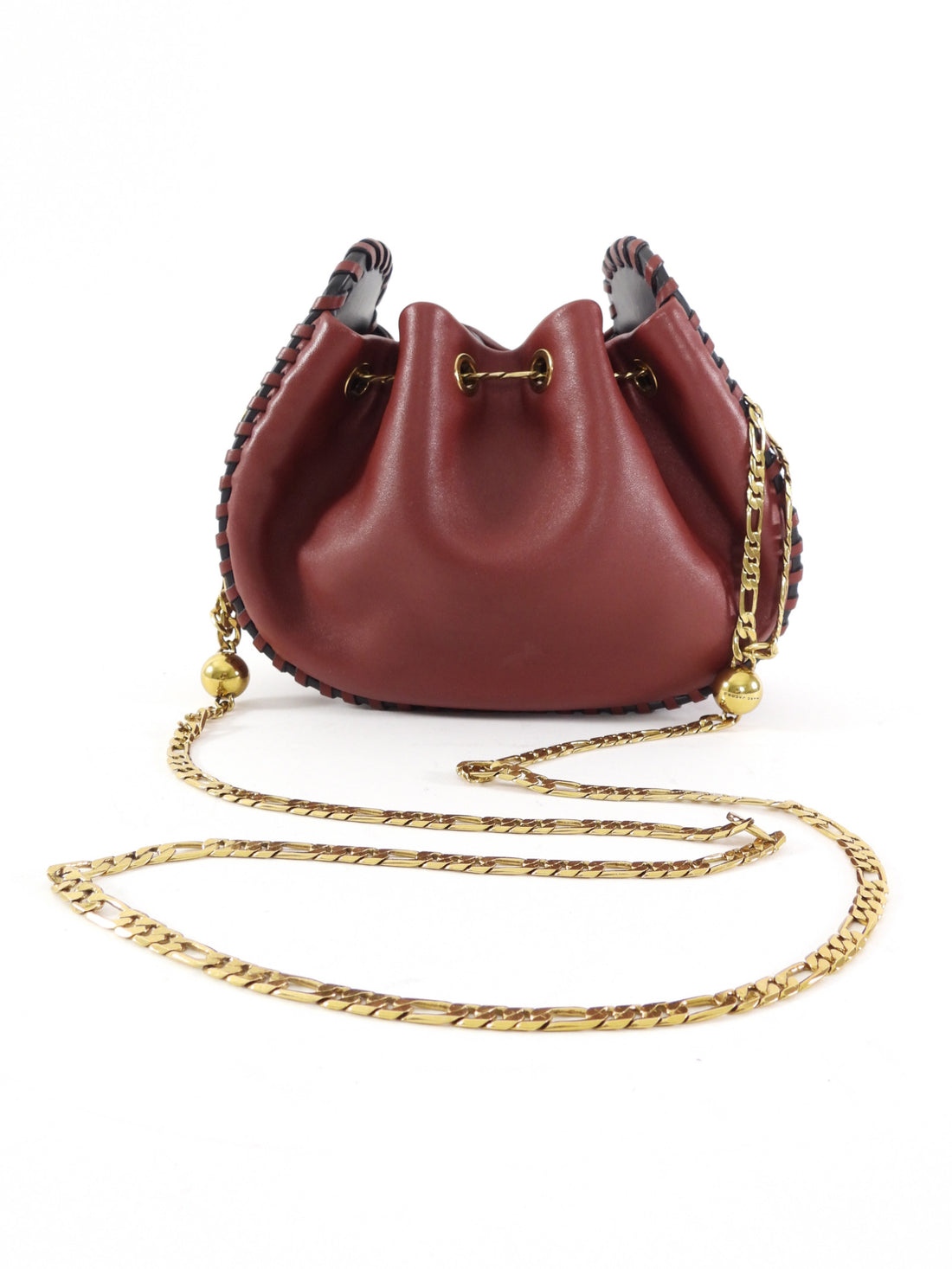 Marc Jacobs Red Croc Embossed Leather Sway Chain Bucket Bag