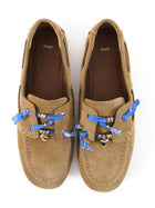 Maje Brown Suede Bandana Charm Detail Boat Shoe Loafers - 37
