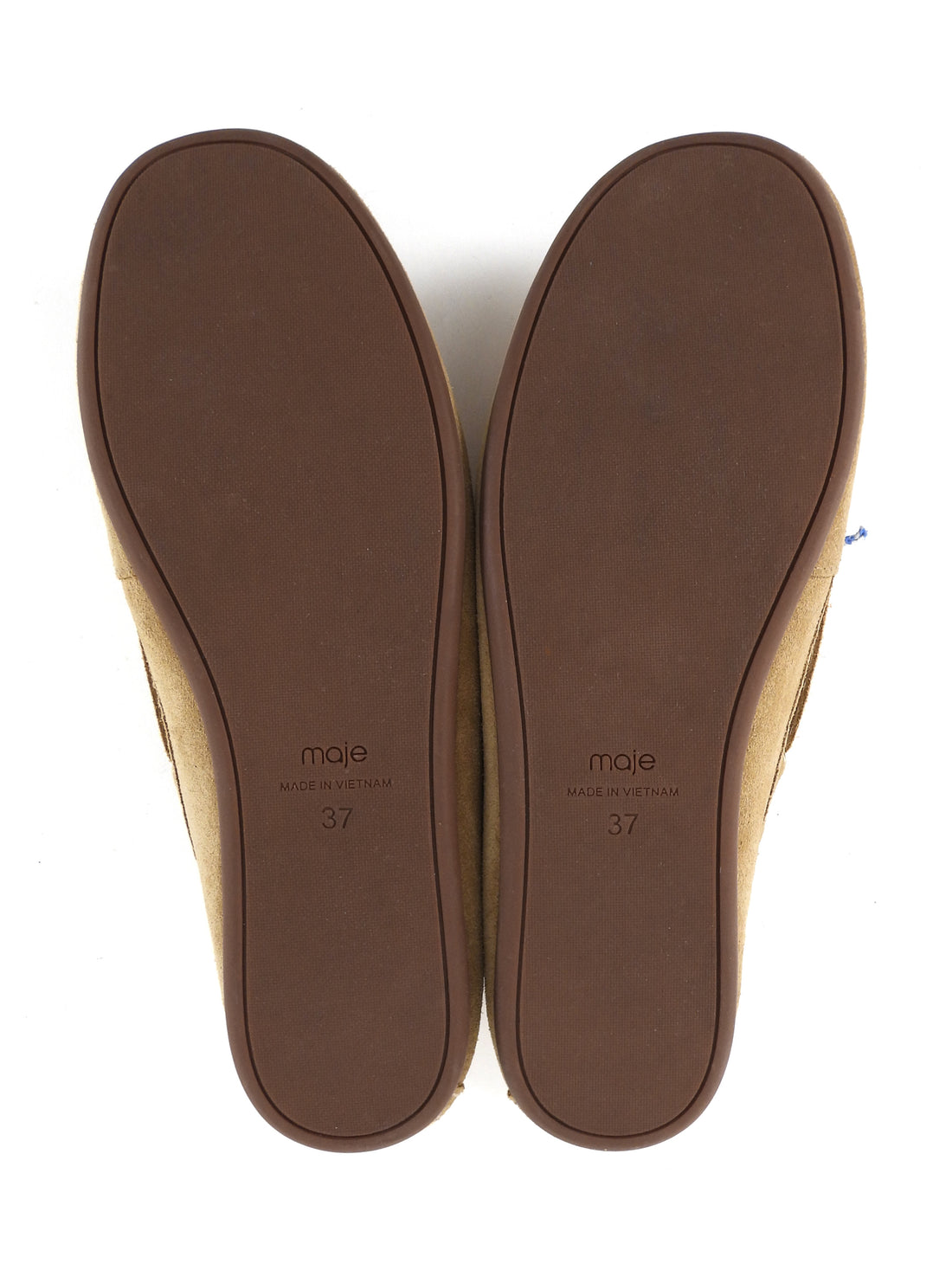 Maje Brown Suede Bandana Charm Detail Boat Shoe Loafers - 37