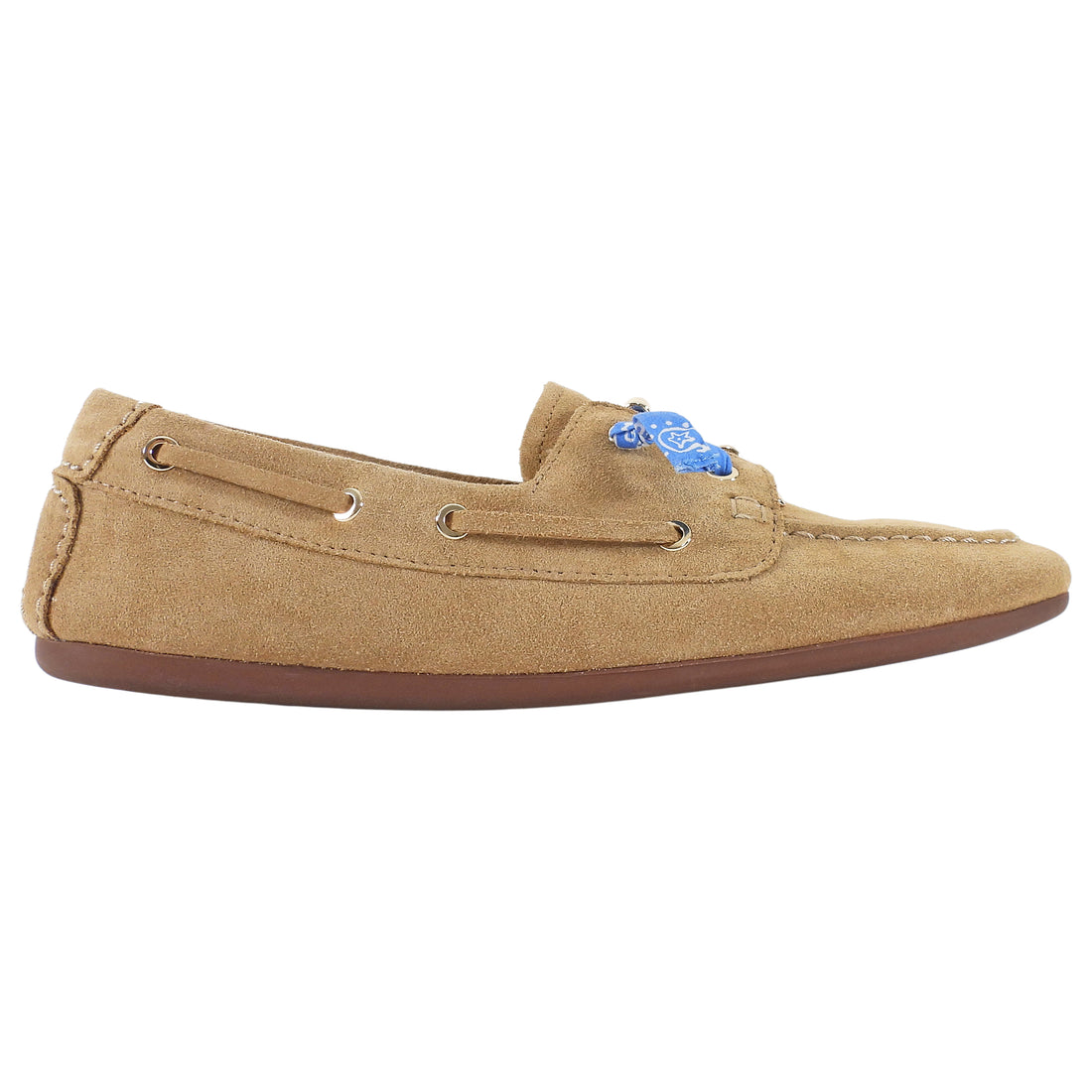 Maje Brown Suede Bandana Charm Detail Boat Shoe Loafers - 37