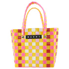 Marni Pink Yellow Red White Multi Basket Weave Plastic Basket Bag