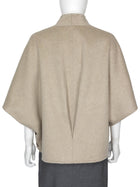 Max Mara Light Beige Stone Light Weight Double Faced Cashmere Cape Jacket - M / L