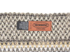 Missoni Brown Multicolor Zig Zag Crochet Knit Fringed Scarf