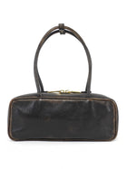 Miu Miu Brown Distressed Nappa Leather Beau Bag