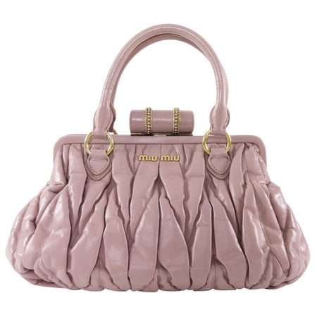 Miu Miu Metelasse Quilted Rose Quartz Pink Leather Frame Bag