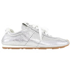 Miu Miu Silver Plume Mordoré Calfskin Sneakers - 37