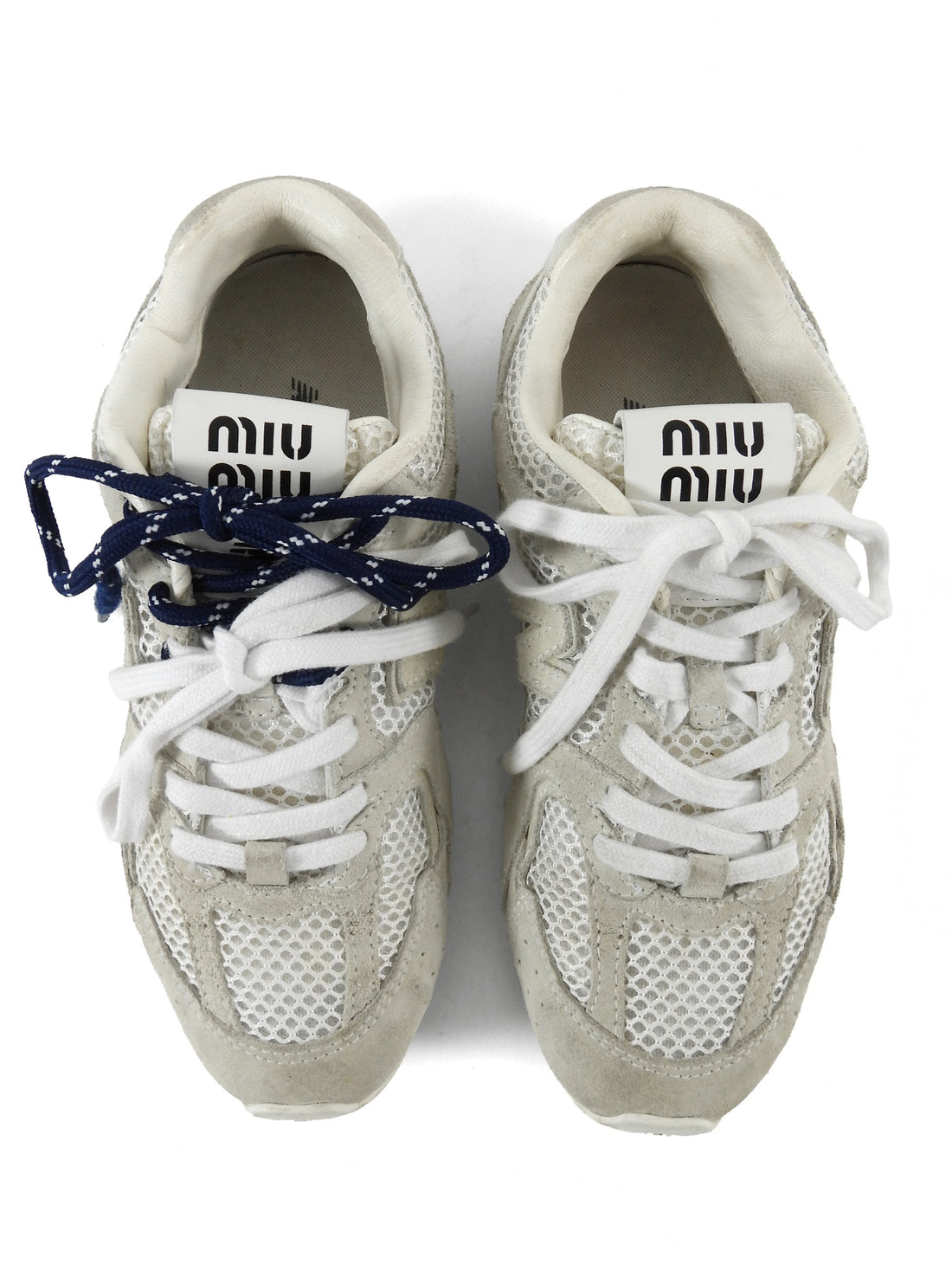 Miu Miu x New Balance White 530 SL Suede Mesh Combo Sneakers - 37