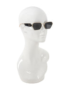 Miu Miu Black Gold Logo Temple Wire Frame Sunglasses SMU53W