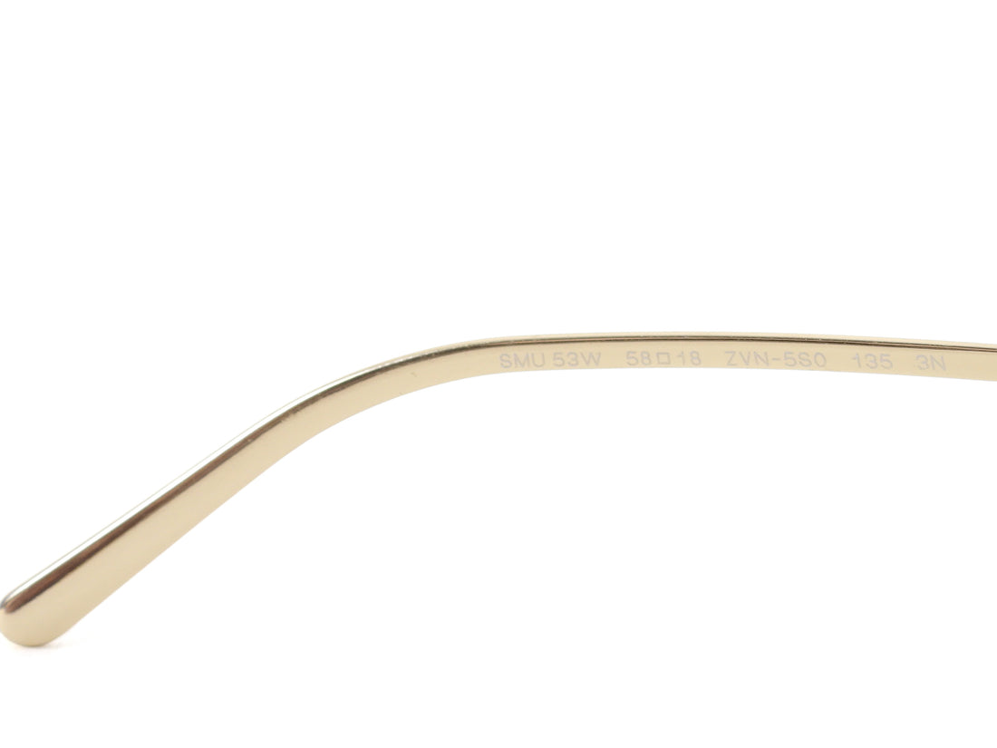 Miu Miu Black Gold Logo Temple Wire Frame Sunglasses SMU53W