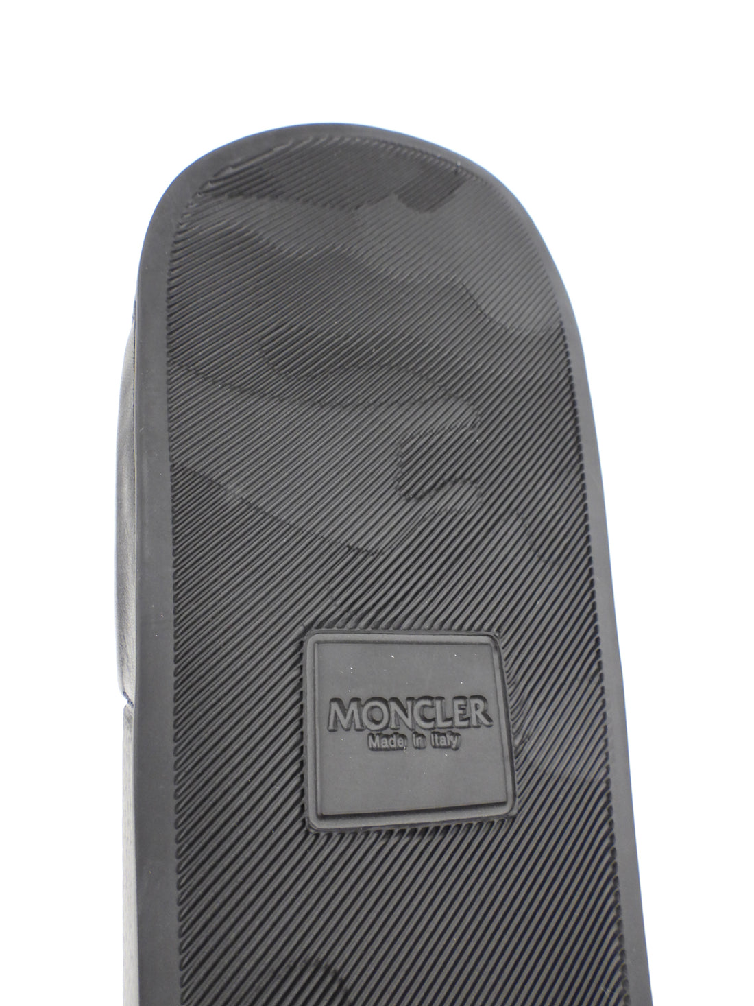 Moncler Black and White Logo Slide Sandals - 40