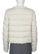 Moncler Maur Ivory Beige Tweed Trim Puffer Short Zip Jacket - 3 / M (6/8)