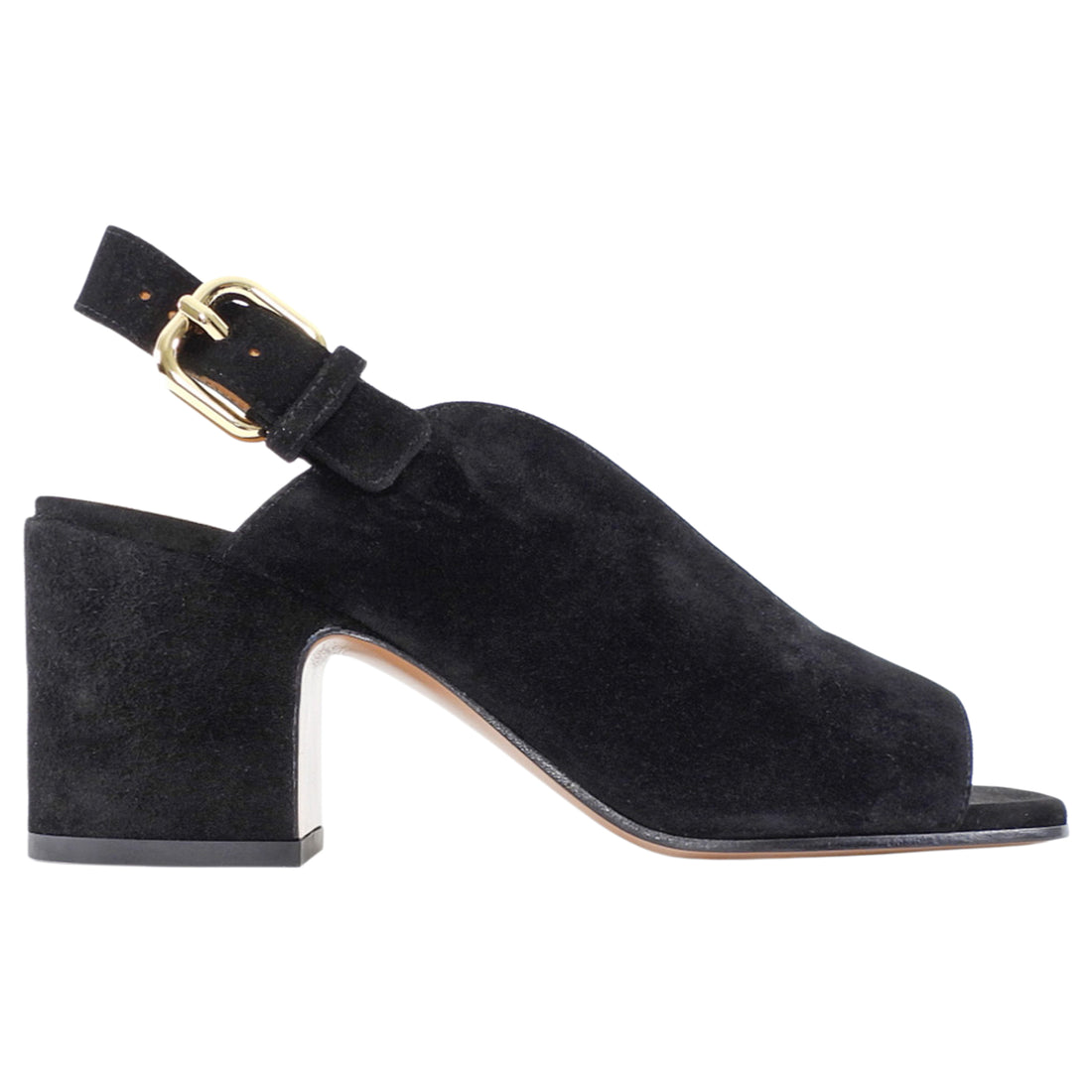 Nomasei Baghera Black Suede Block Heel Sandals - 37