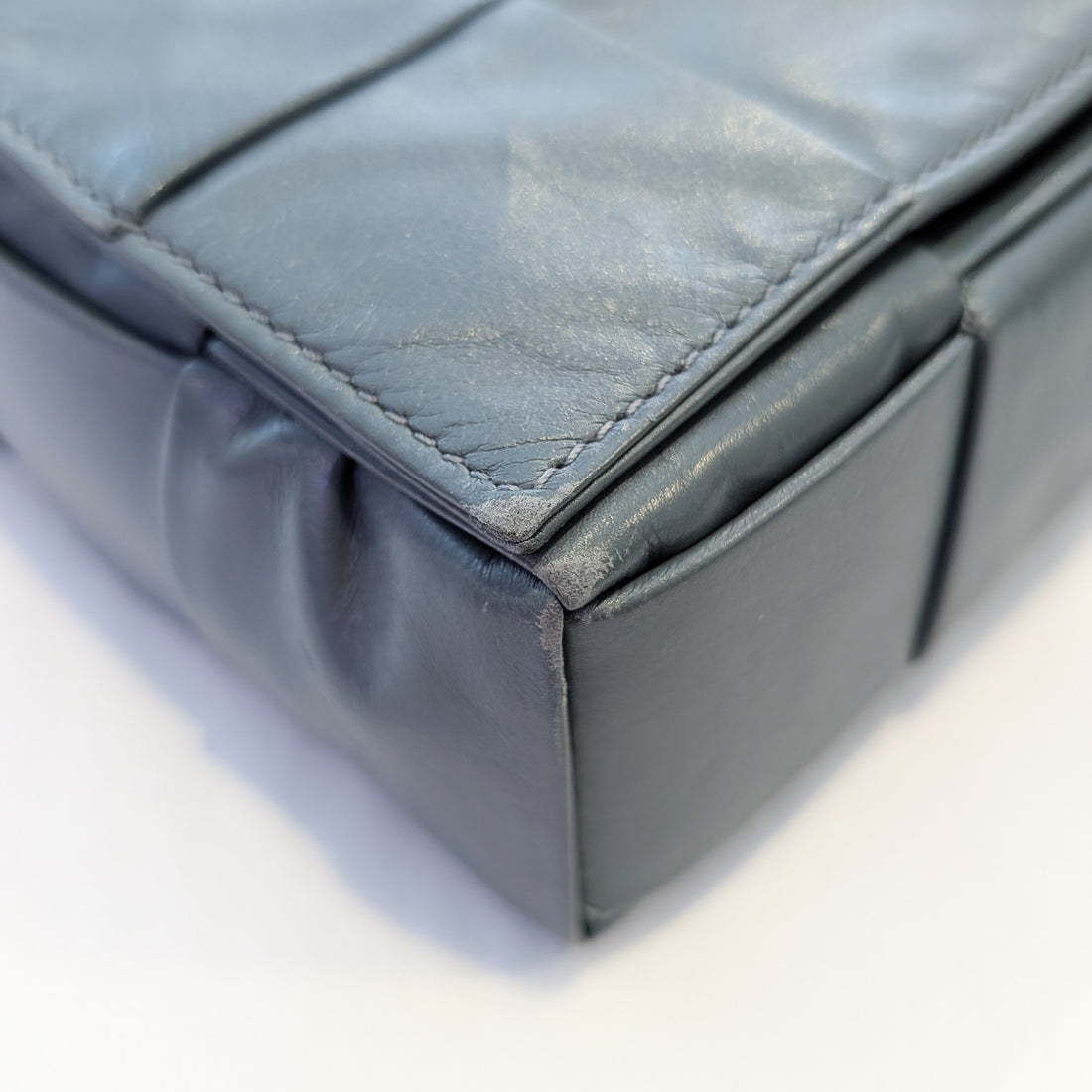 Bottega Veneta Grey Leather Woven Cassette Bag